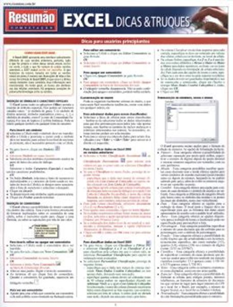 Picture of RESUMAO - EXCEL - DICAS E TRUQUES