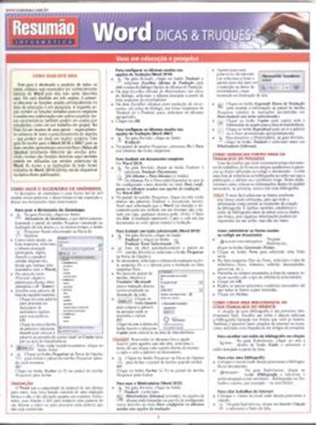 Picture of RESUMAO - WORD - DICAS & TRUQUES