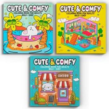 Imagem de COLECAO CUTE & COMFY COLORING BOOK FOR ADULTS ESPECIAL - KIT COM 3 LIVROS DE COLORIR
